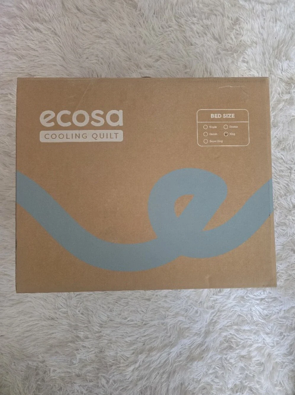 Ecosa Luxurious Cooling Quilt W/Cooling Fabric & Breathable Fill-Light Blue King